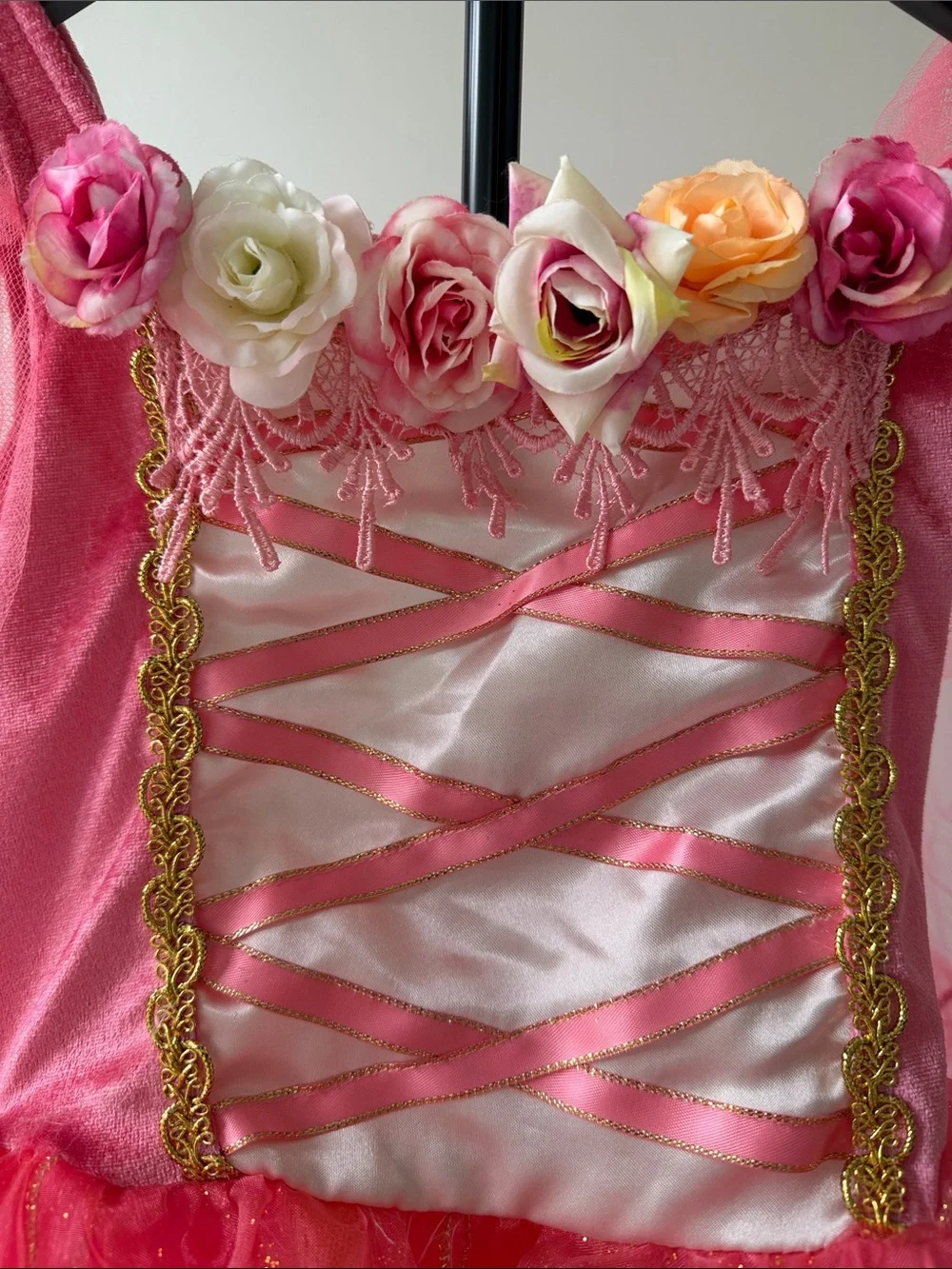 Girl’s Halloween Pink Fairy Costume Dress with Detachable Wings